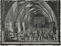 Vladislavský sál Pražského hradu na počátku 17. stol. (copyright Wikipedie)