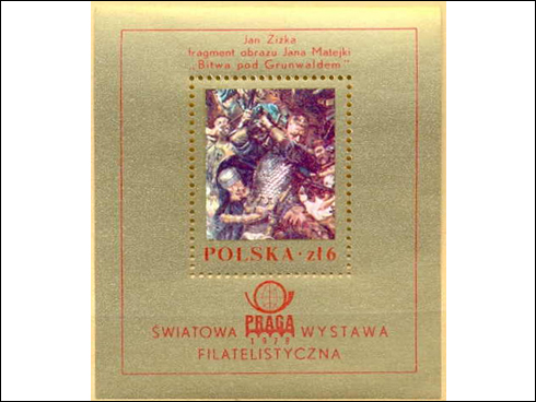 Aršík 6 zł – Filatelistická výstava v Praze 1978, Jan Žižka v bitvě u Grunwaldu (1978)