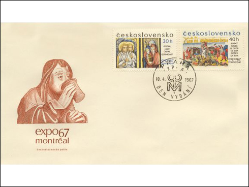 FDC – Světová výstava EXPO 1967 v Montrealu, Upálení Jana Husa (1967)