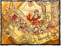 Vozová hradba husitů (nákres neznámého autora z 15. století)