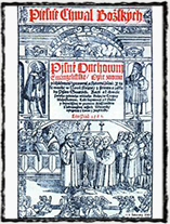Titulní strana Kancionálu Šamotulského - redakce Jana Blahoslava z r. 1561.