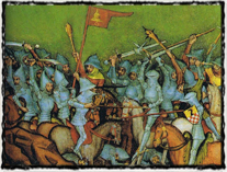 Výjev z bitvy u Lehnice r. 1241
